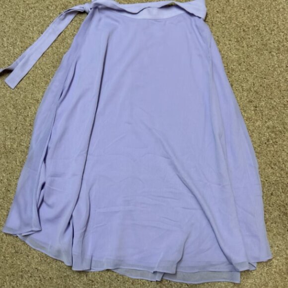ANN TAYLOR TIE BELTED WAIST FULL MIDI SKIRT LAVENDER $129 NWOT 8 - Picture 5 of 8